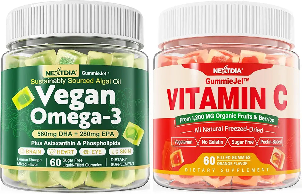 Vegan Omega 3 Gummies + Whole Food Vitamin C Gummies H4338