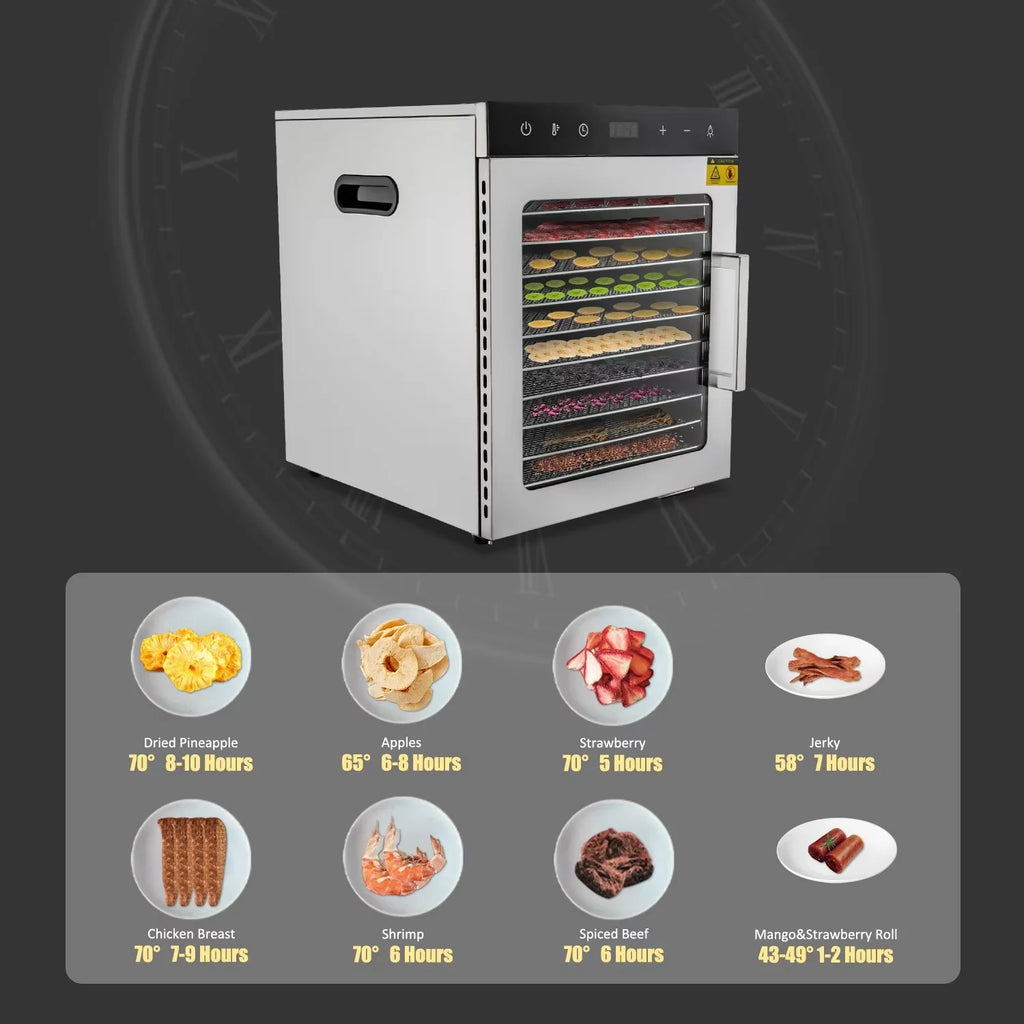 10-Tray Stainless Steel Food Dehydrator V2431