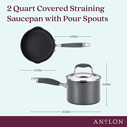 Hard-Anodized Nonstick Skillets 2 Piece Set 10.25-Inch & 12.75-Inch Moonstone Sauce Pan F613289