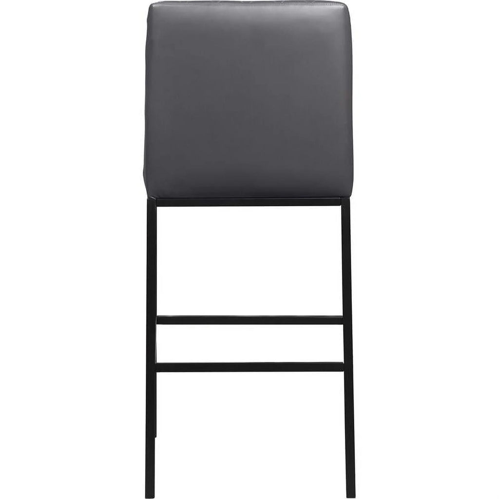 Gray Vegan Leather Stool Set of 2 R506942