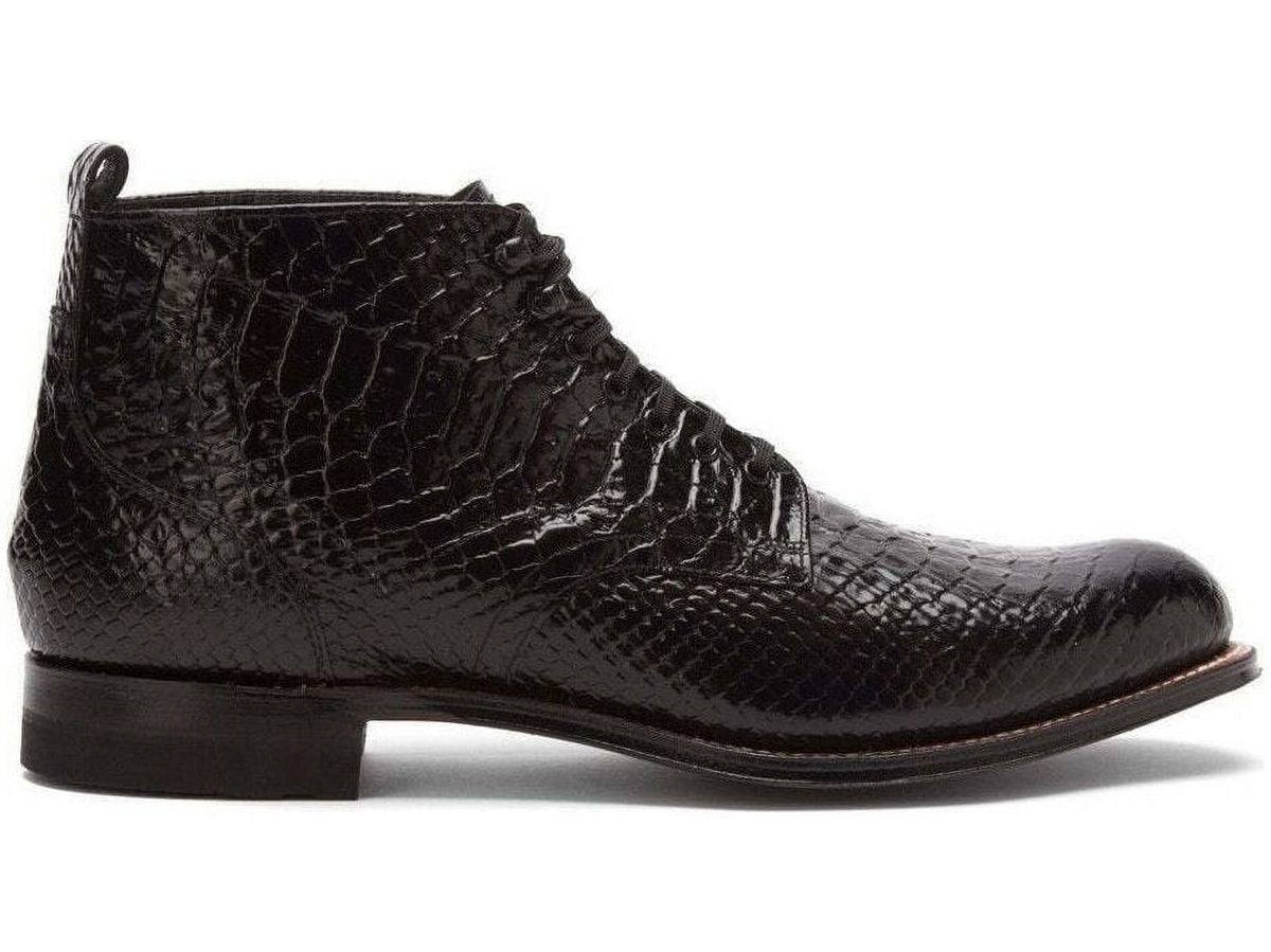 Black Leather High Top Boot S4173