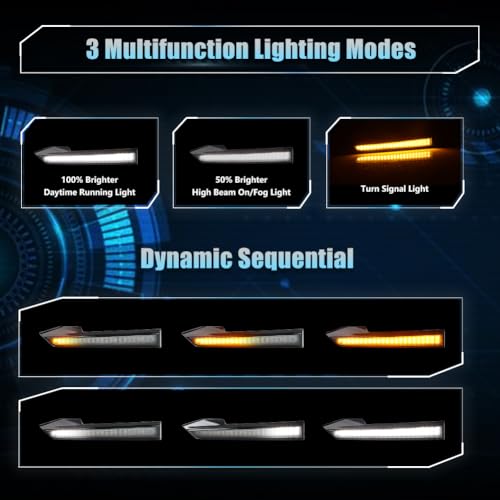 2 PCS White Amber LED Front Side Marker Daytime Running Light V98911