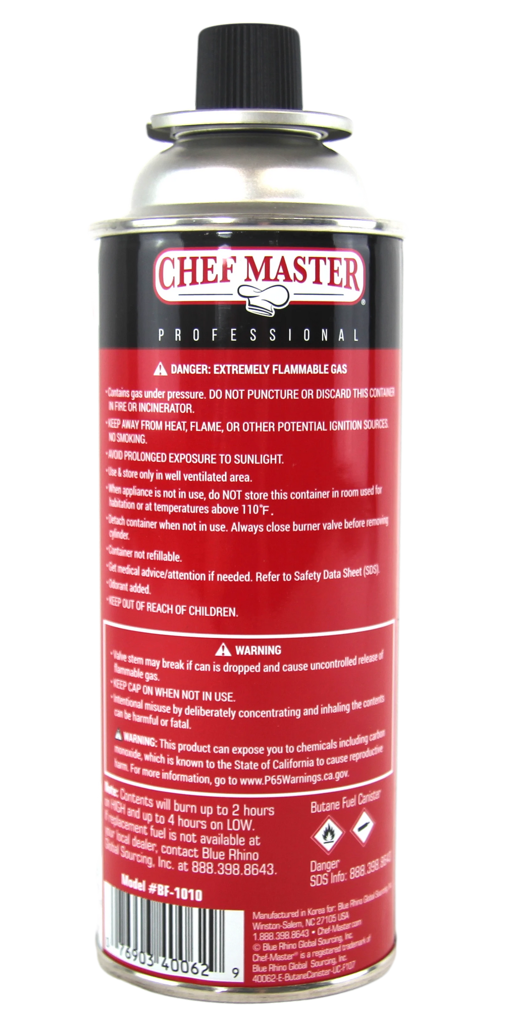 Pack of 72 Butane Fuel Cylinders, 8oz Butane Canisters M997382