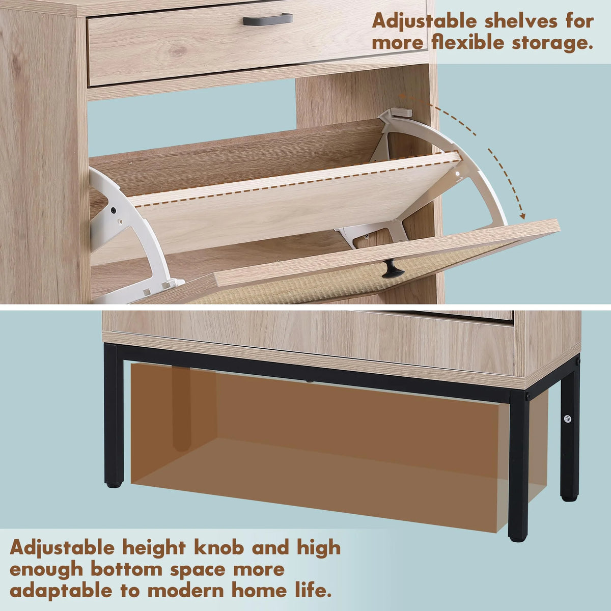 Shoe Storage Cabinet with Flip Drawers K6838