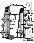 2200LBS Smith Machine Power Cage with Smith Bar, Cable Systems Q9083
