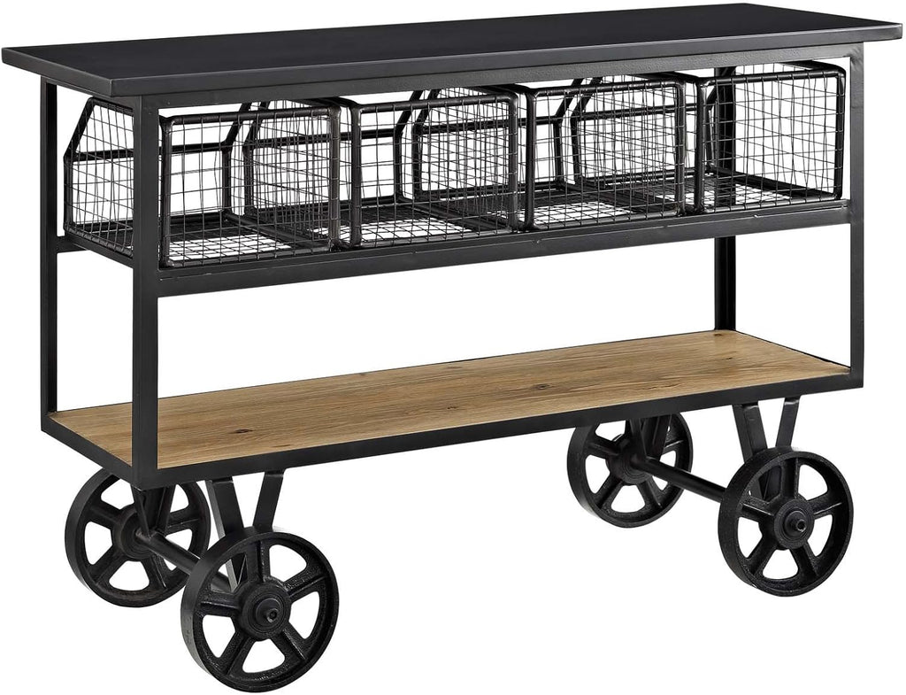 Brown Rolling Kitchen Cart H35936