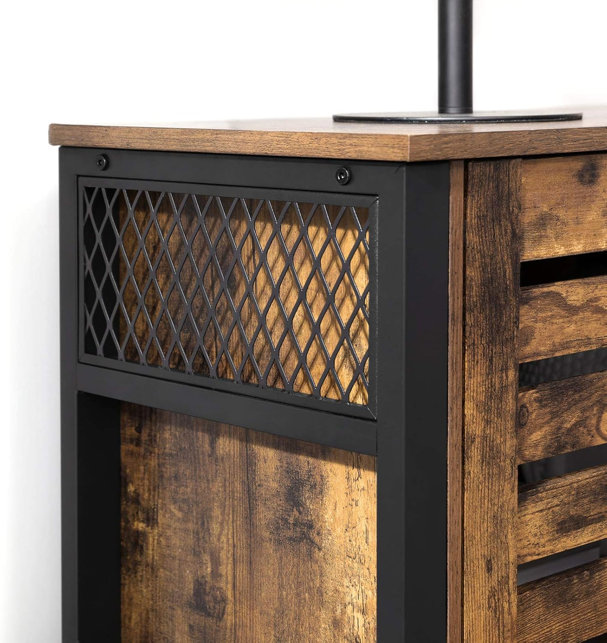 Rustic Brown Storage Cabinet with Adjustable Shelves T15135