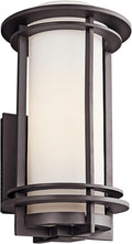 1 Light Outdoor Wall Light with Satin Etched Opal Glass in Architectural Bronze N7473
