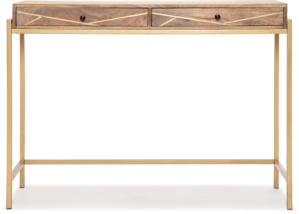 Solid Wood Console Table with 2 Drawers X53476