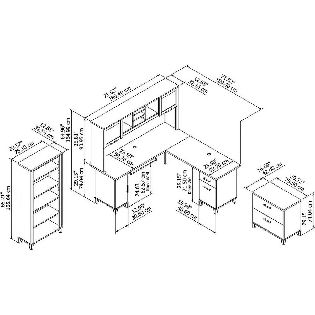 72W L Shaped Desk G317457