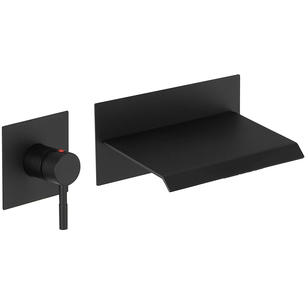Wall Mount Waterfall Bathroom Faucet Matte Black V186