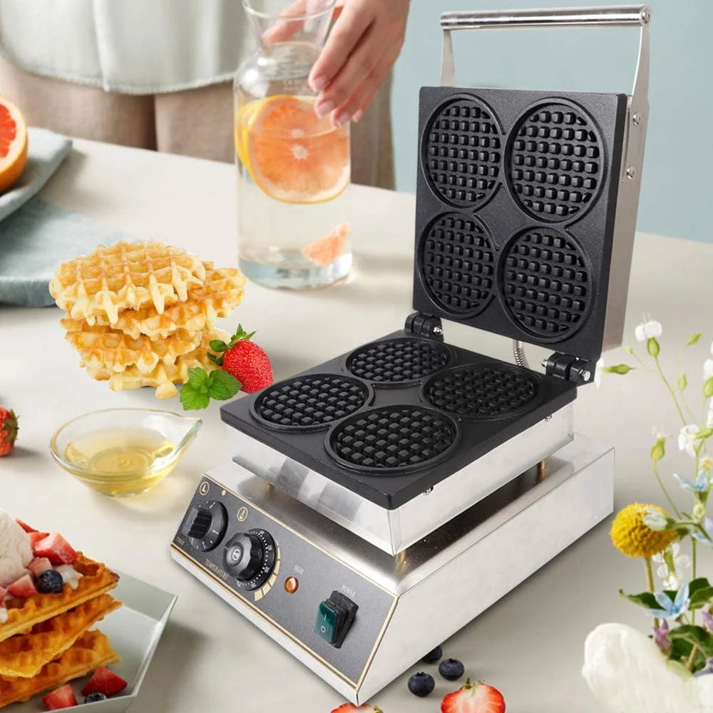 4pcs Round Belgian Waffle Maker Non Stick 110V 1750W M991