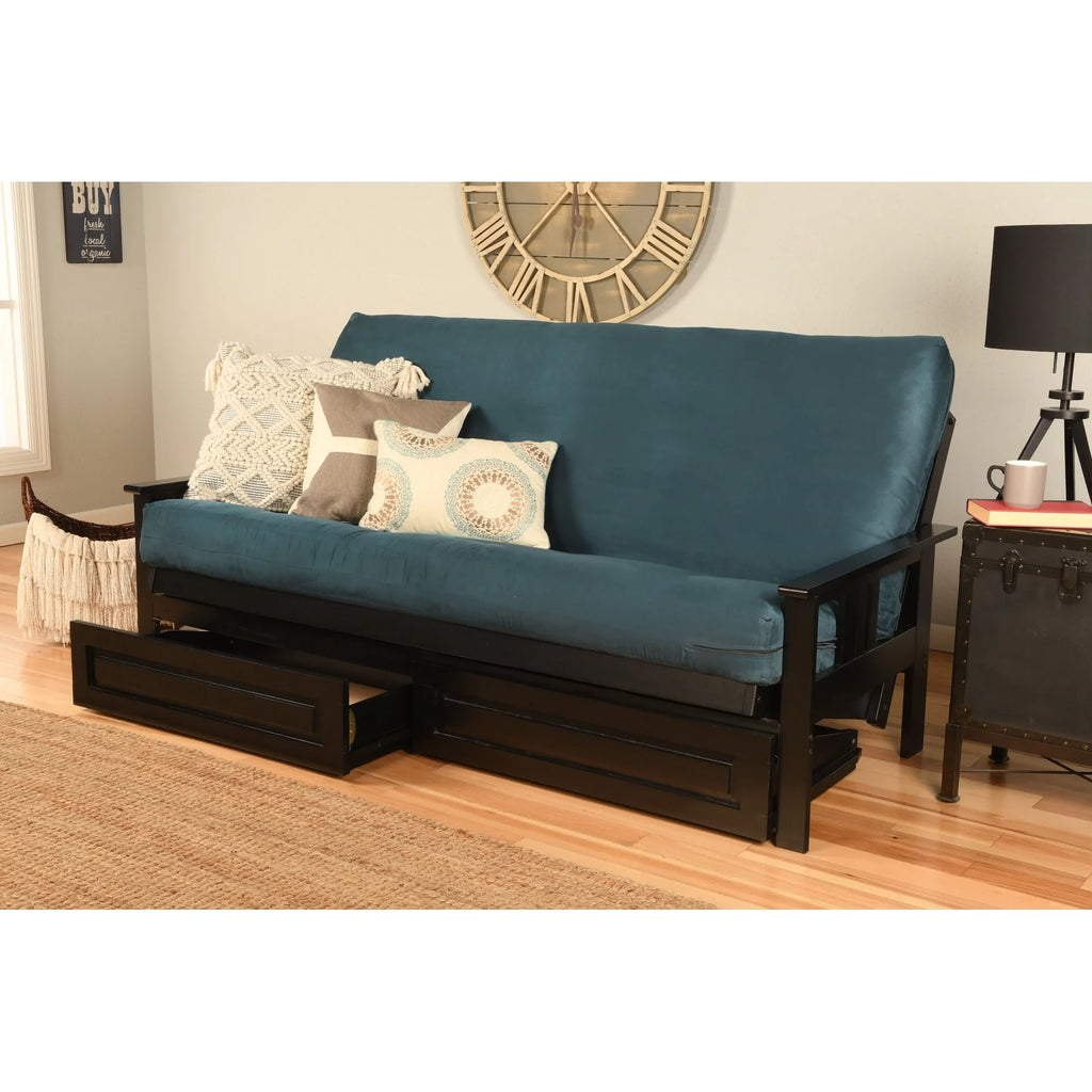 Black Sofa with Storage and Removable Mattress Cover A6619