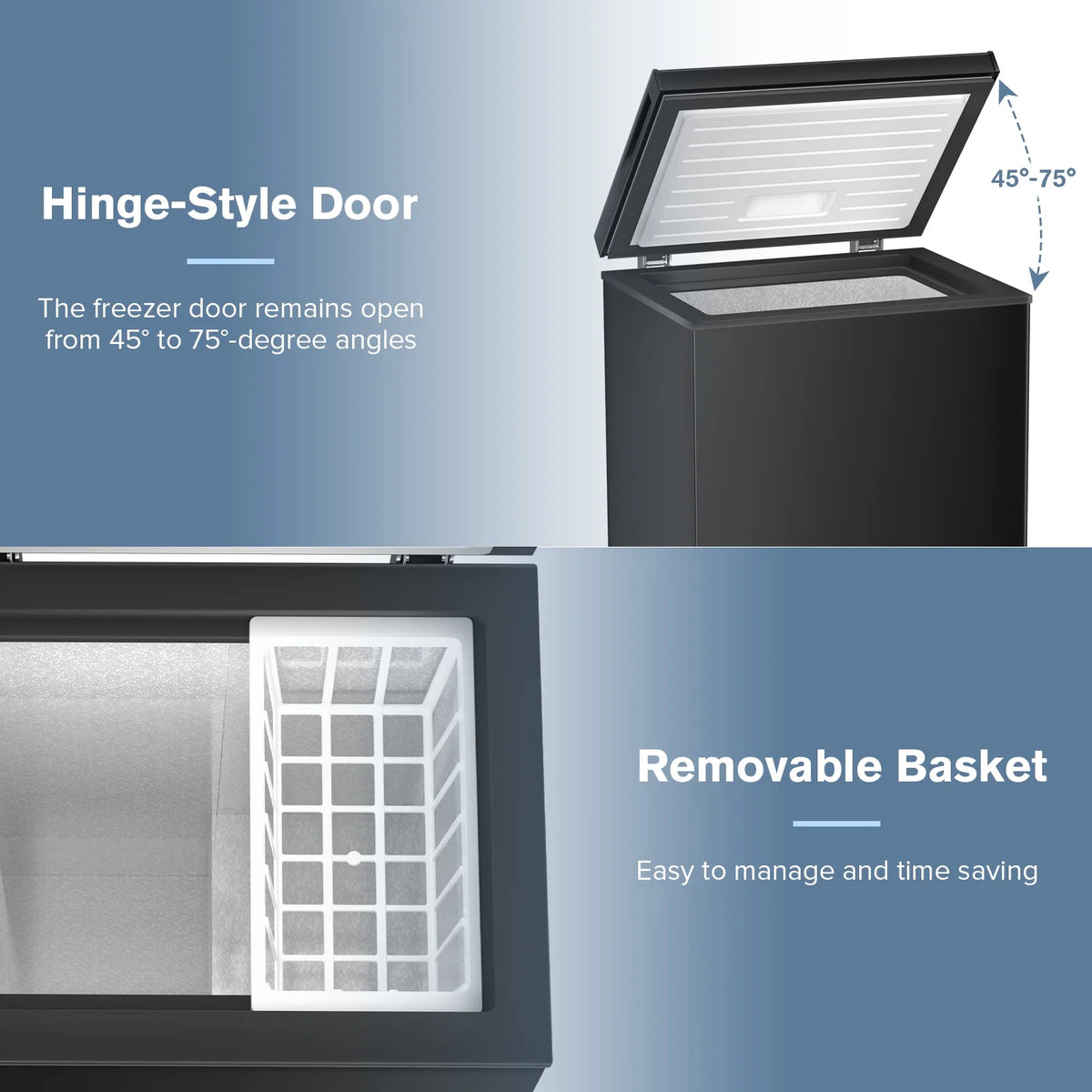 2.7 Cubic Feet Black Chest Freezer B576