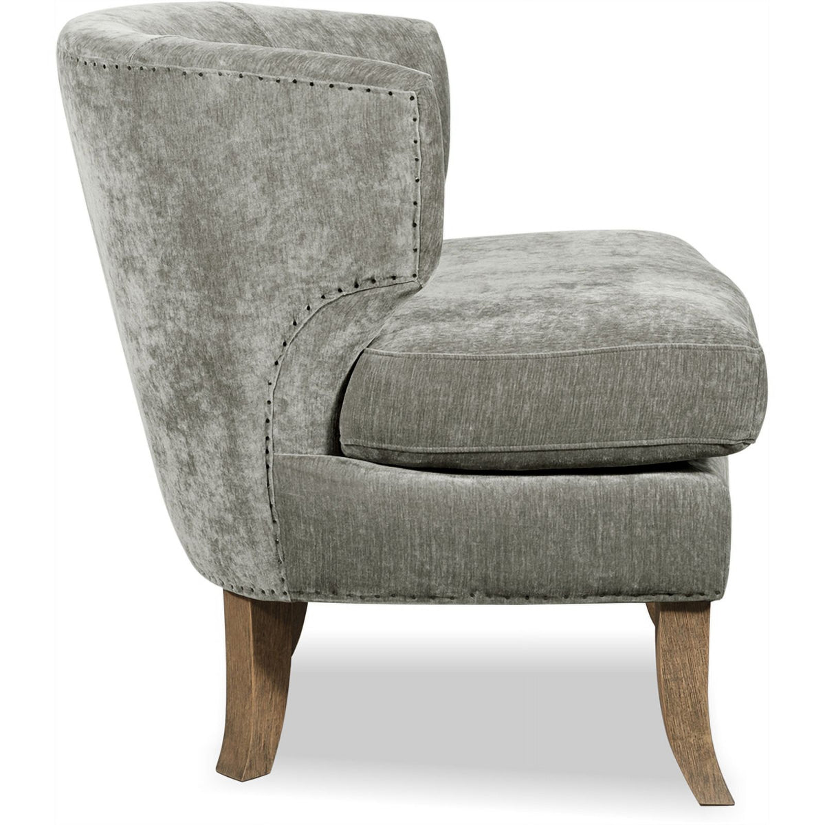 Smoke Gray Crushed Velvet Wingback Chair E6781
