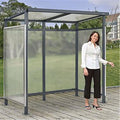 Bus Smoking Shelter Flat Roof Three Sided Open Front F4474