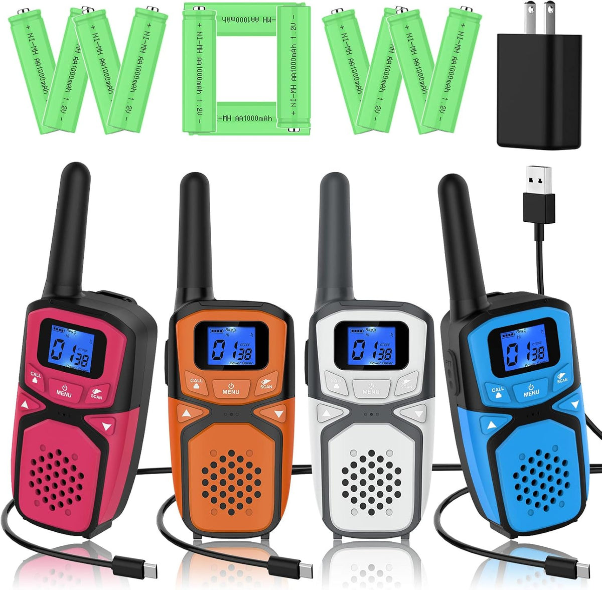 Rechargeable 4 Pack Walkie Talkies N501