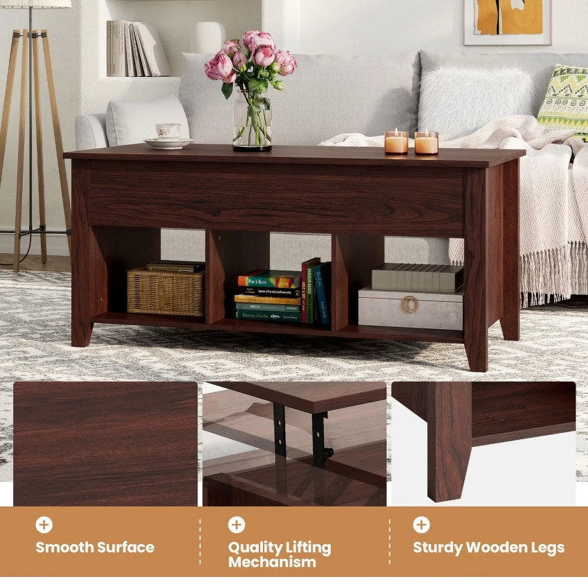 Lift Top Coffee Table with Storage G339