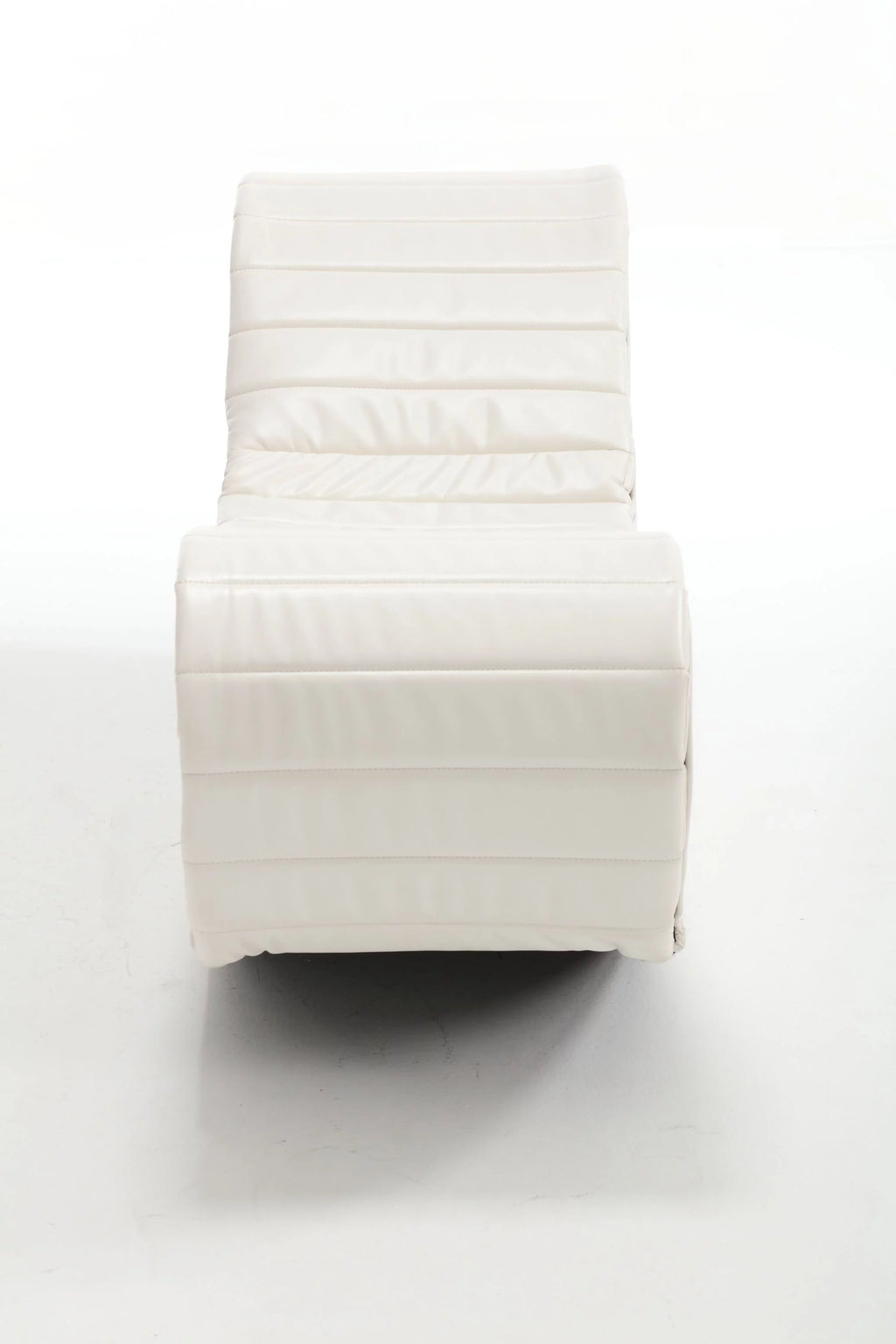 White & Black Faux Leather Curved Sofa A9615