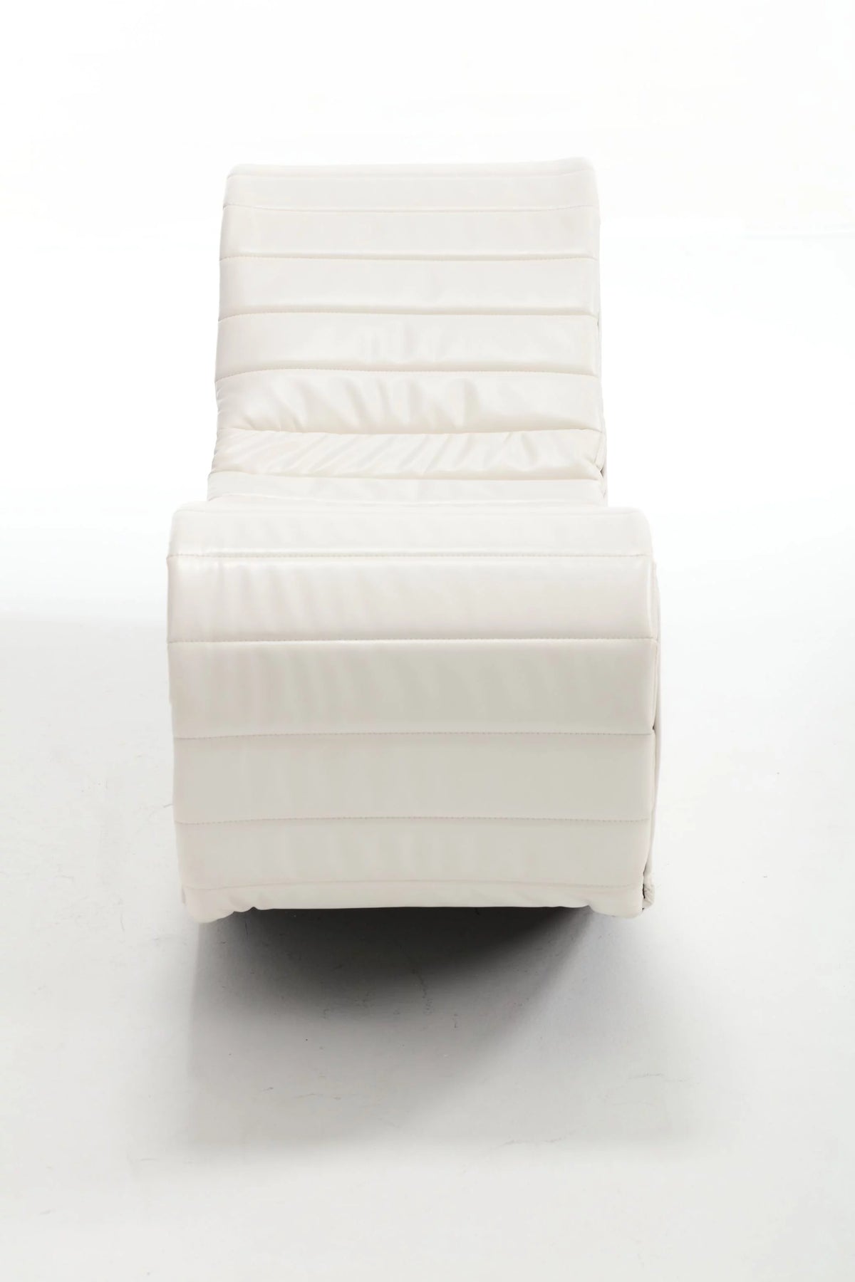 White & Black Faux Leather Curved Sofa A9615