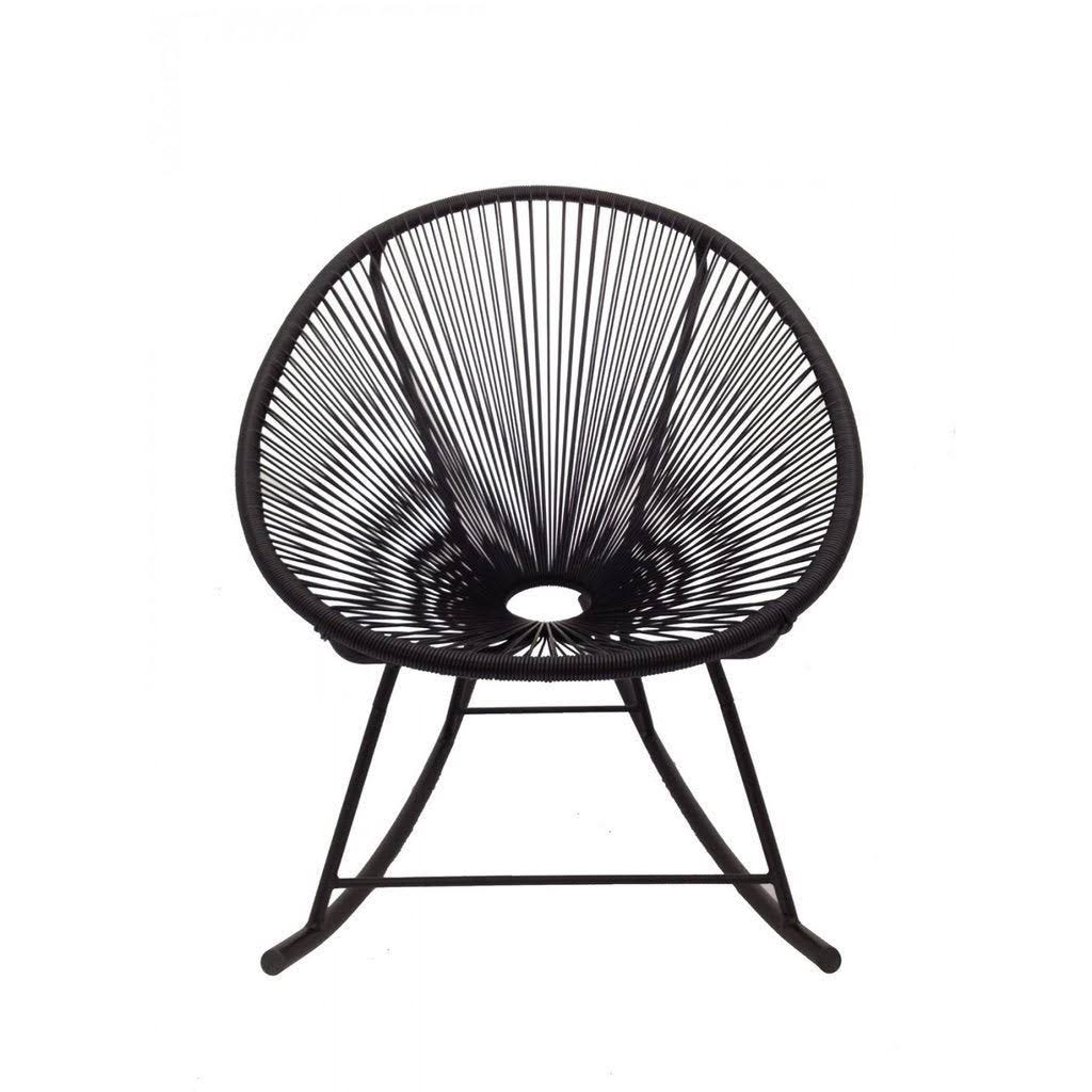 Black Vinyl Indoor/Outdoor Rocking Chair M962