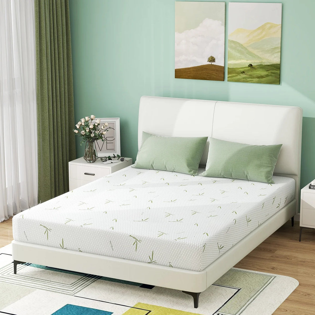 Twin Size Memory Foam Mattress with Cover U15266