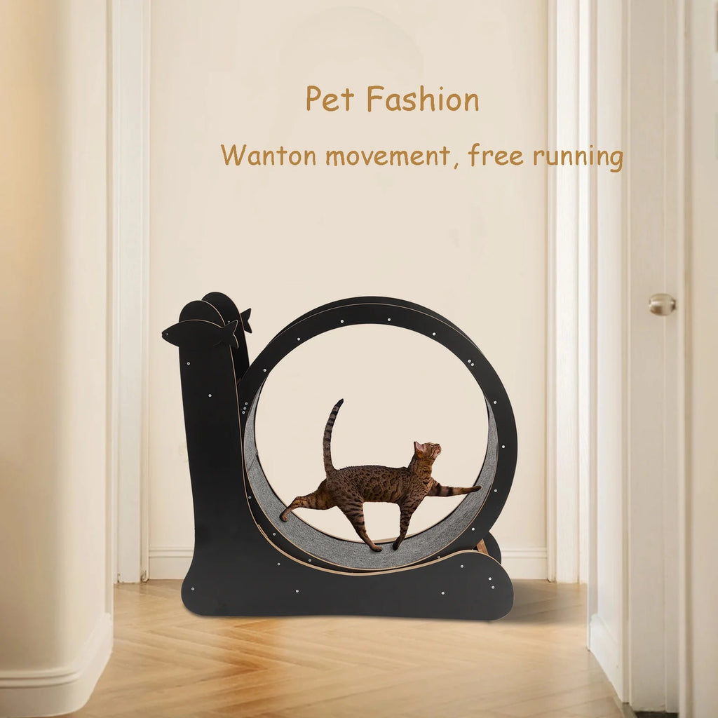 Cat Running Wheel Treadmill with Safety Lock Wooden Exercise Wheel F3395