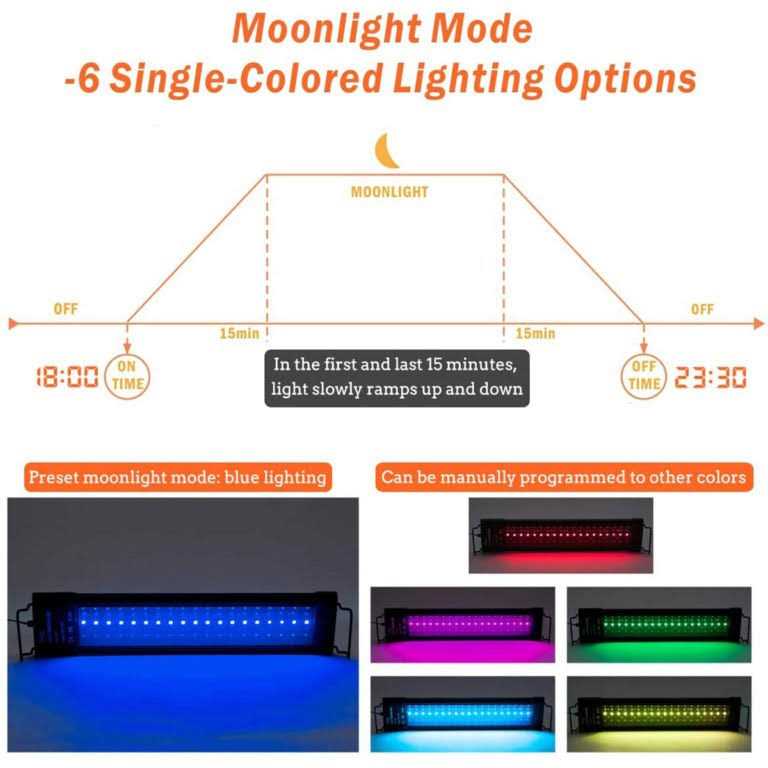 Hygger Auto On Off LED Aquarium Light Extendable 7 Colors Full Spectrum Light Fixture for Freshwater Planted Tank Build Y202165