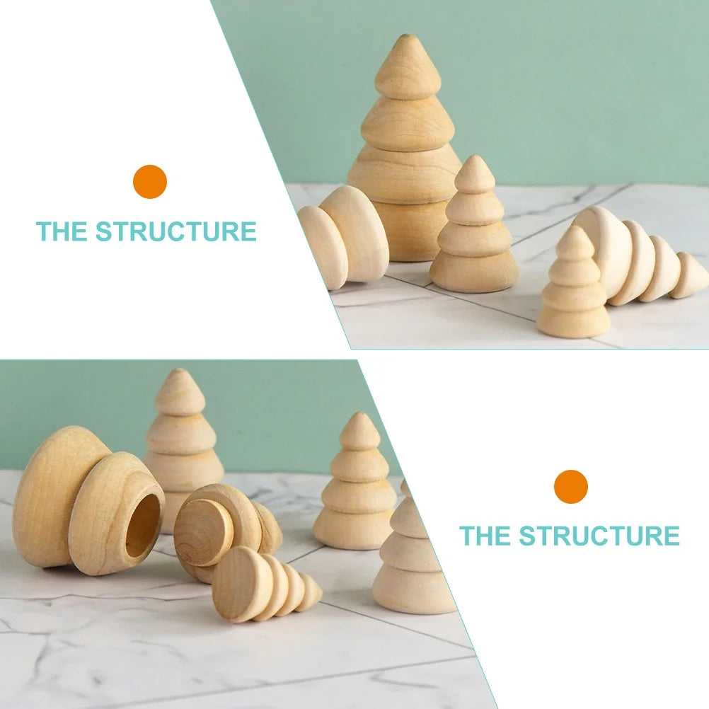 Unfinished Wooden Peg Dolls Christmas DIY Shapes Figures S5916