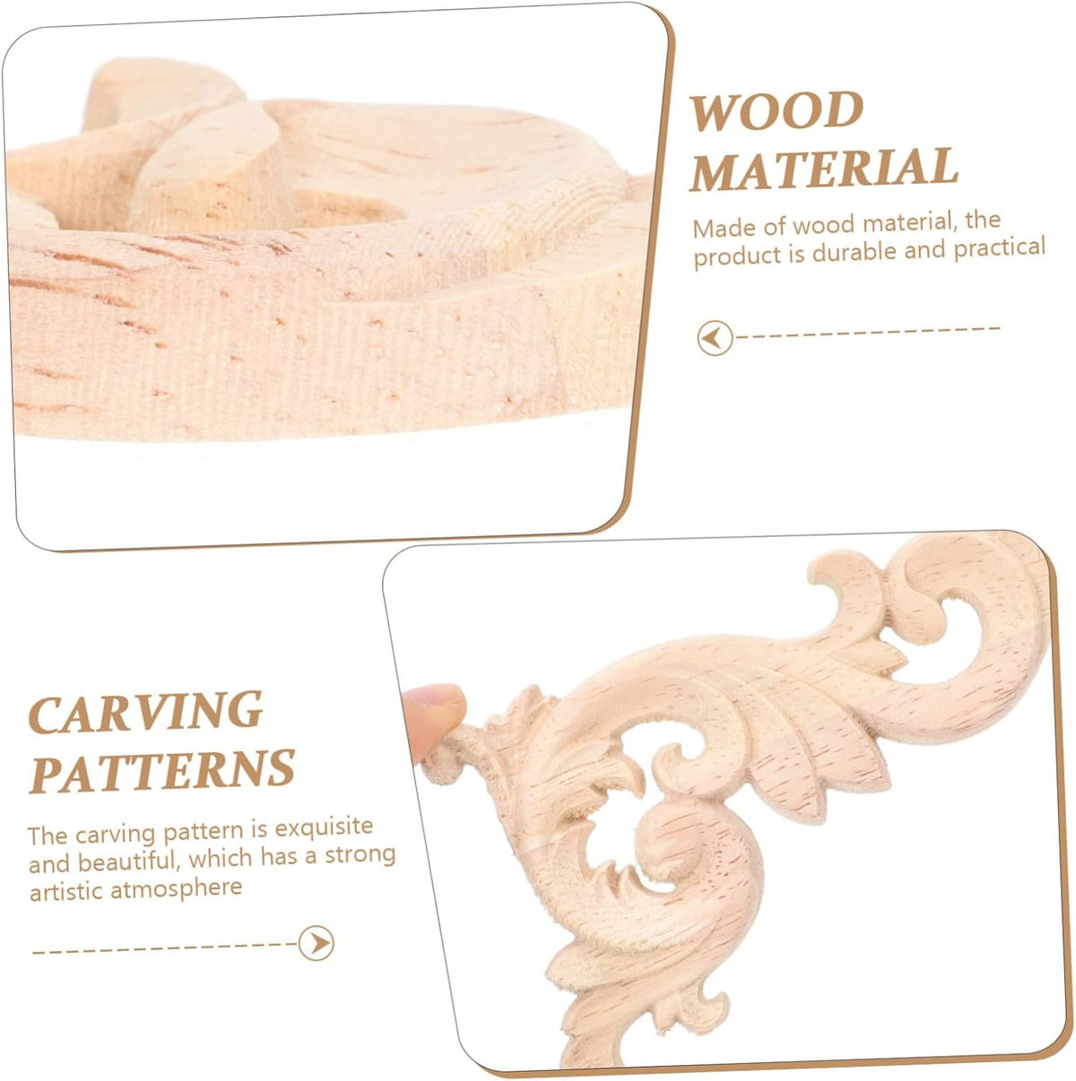 Khaki Rose Wood Carved Furniture Onlays S345