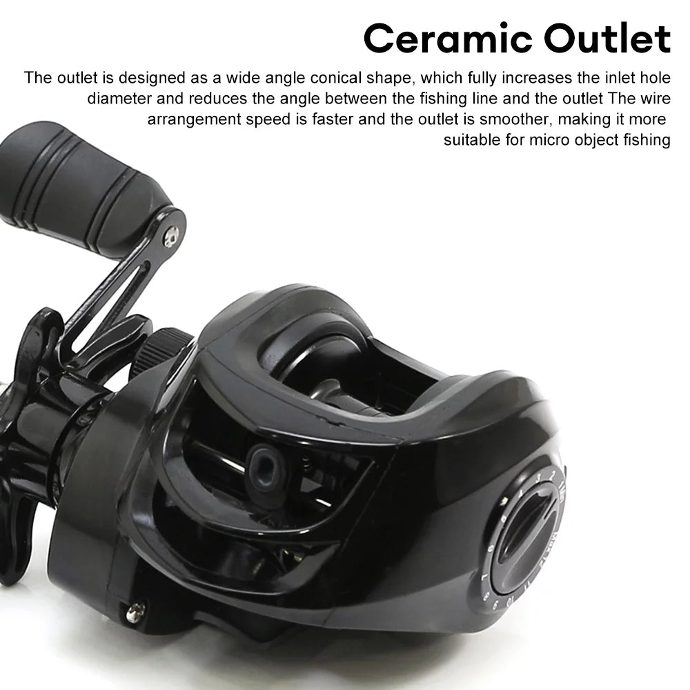 Baitcasting Fishing Reel Graphite Frame 7.2:1 Gear Ratio Low Profile X476