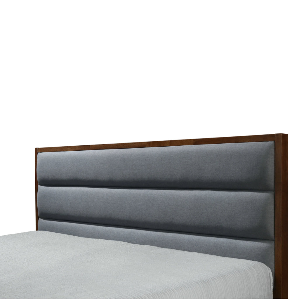Queen Size Grey Fabric Upholstered Bed Frame B578