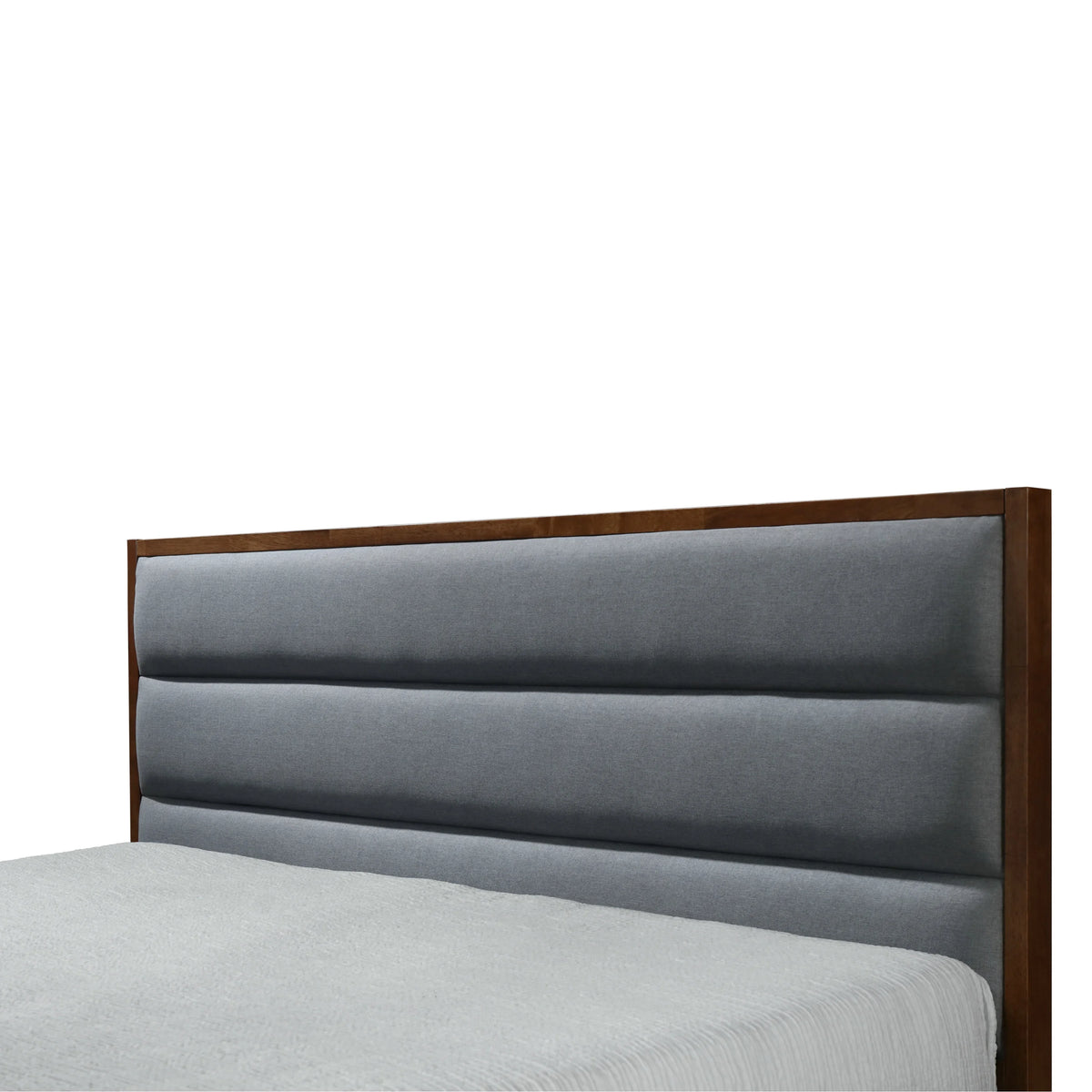 Queen Size Grey Fabric Upholstered Bed Frame B578