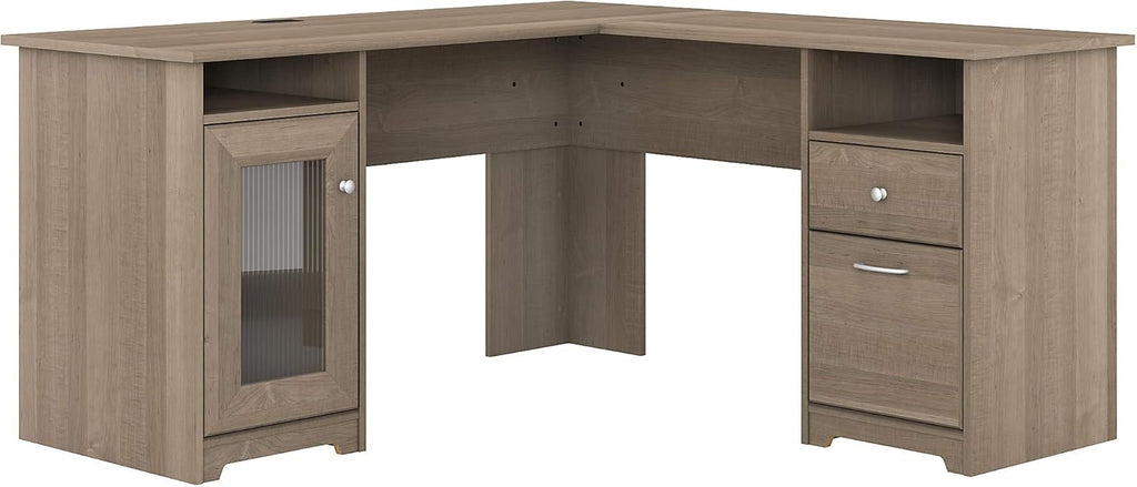L Shape Desk, 60W, Ash Gray W703945