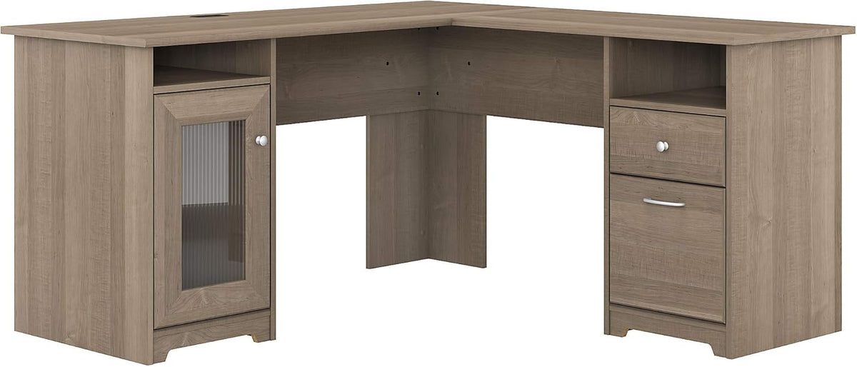 L Shape Desk, 60W, Ash Gray W703945