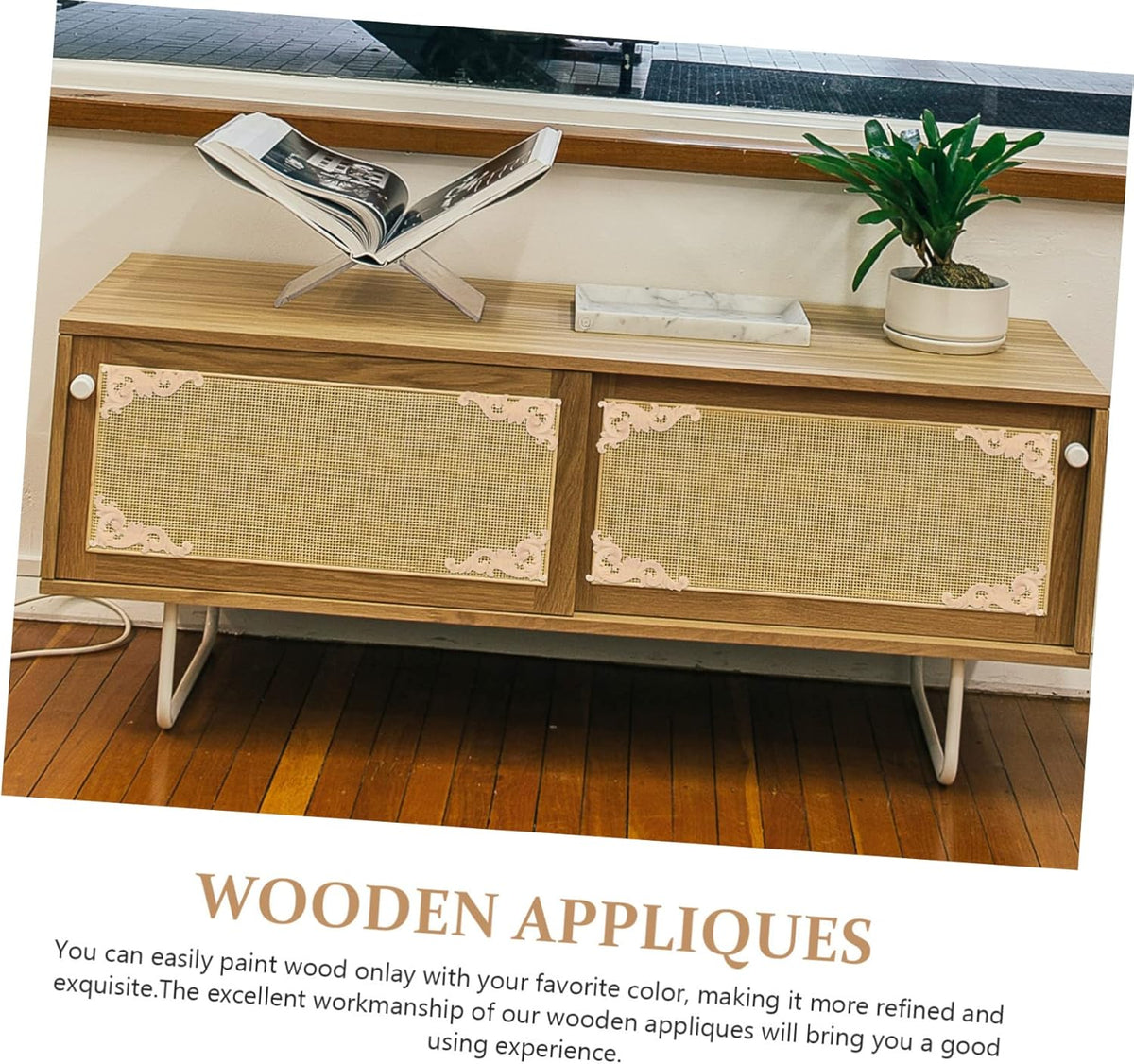 Khaki Rose Wood Carved Furniture Onlays S345