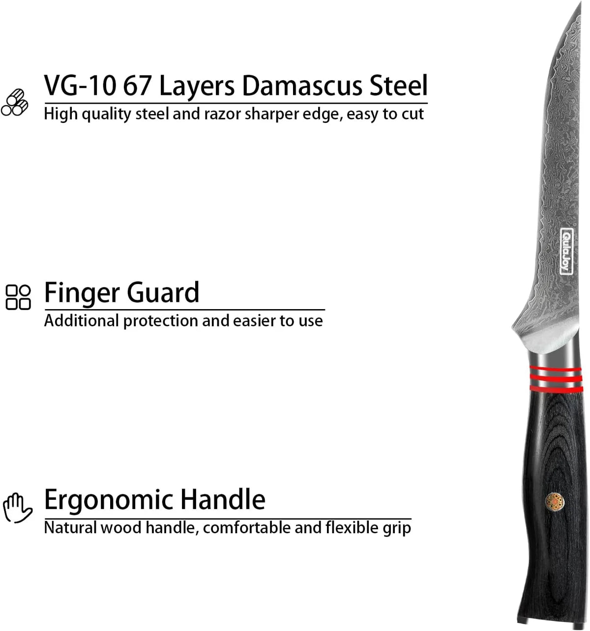 Damascus 5.9 Inch VG10 High Carbon Stainless Steel Boning Knife U186872