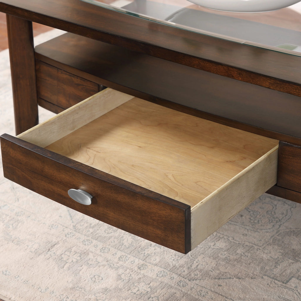 Dark Walnut 1-Drawer Wood Coffee Table H239