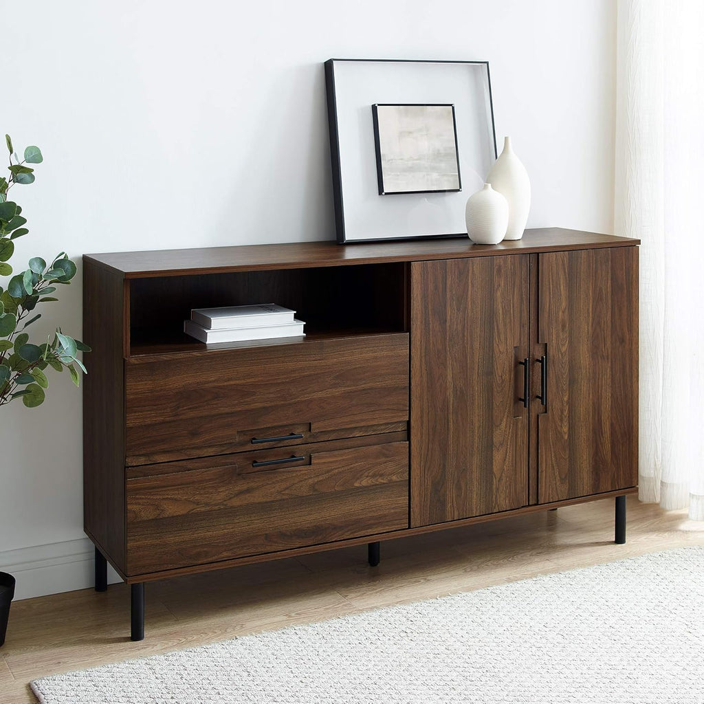 56 Birch Storage Sideboard Cabinet with 2 Drawer I4732