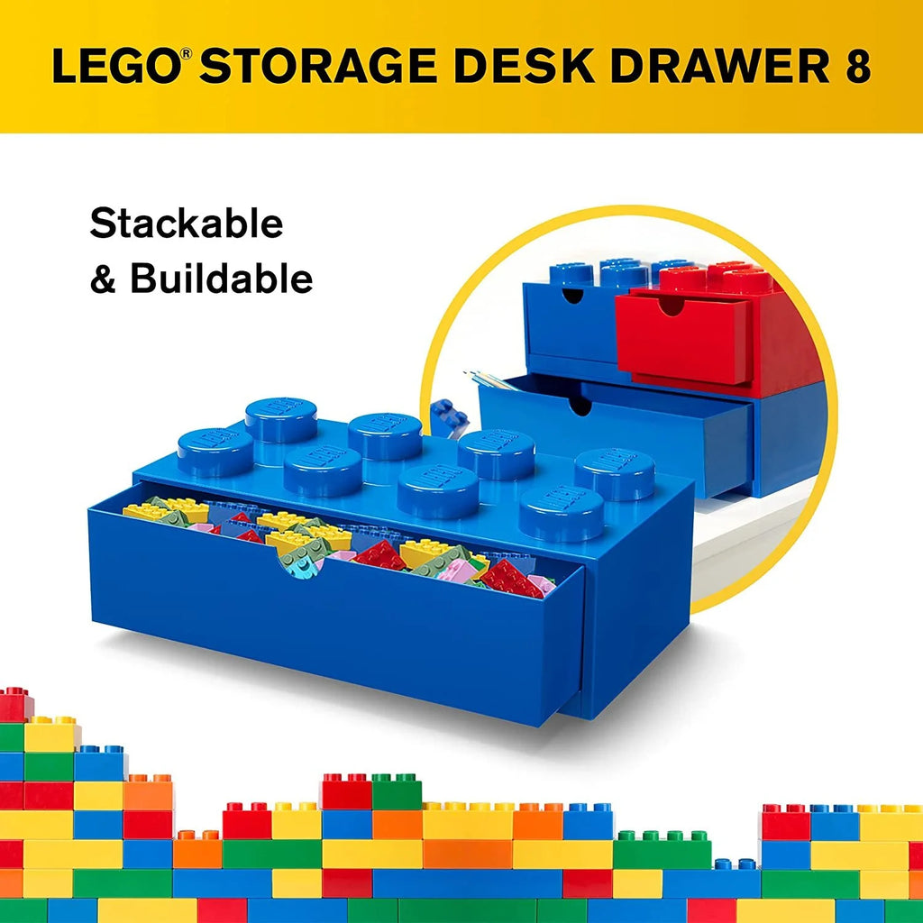 8 Stud Stackable Storage Brick Desk Drawer Z764