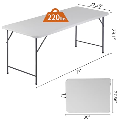 3 ft Adjustable Portable Plastic Folding Table U76134