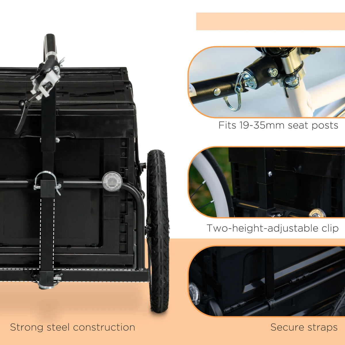 Bike Trailer Wagon with Removable Storage Box S588