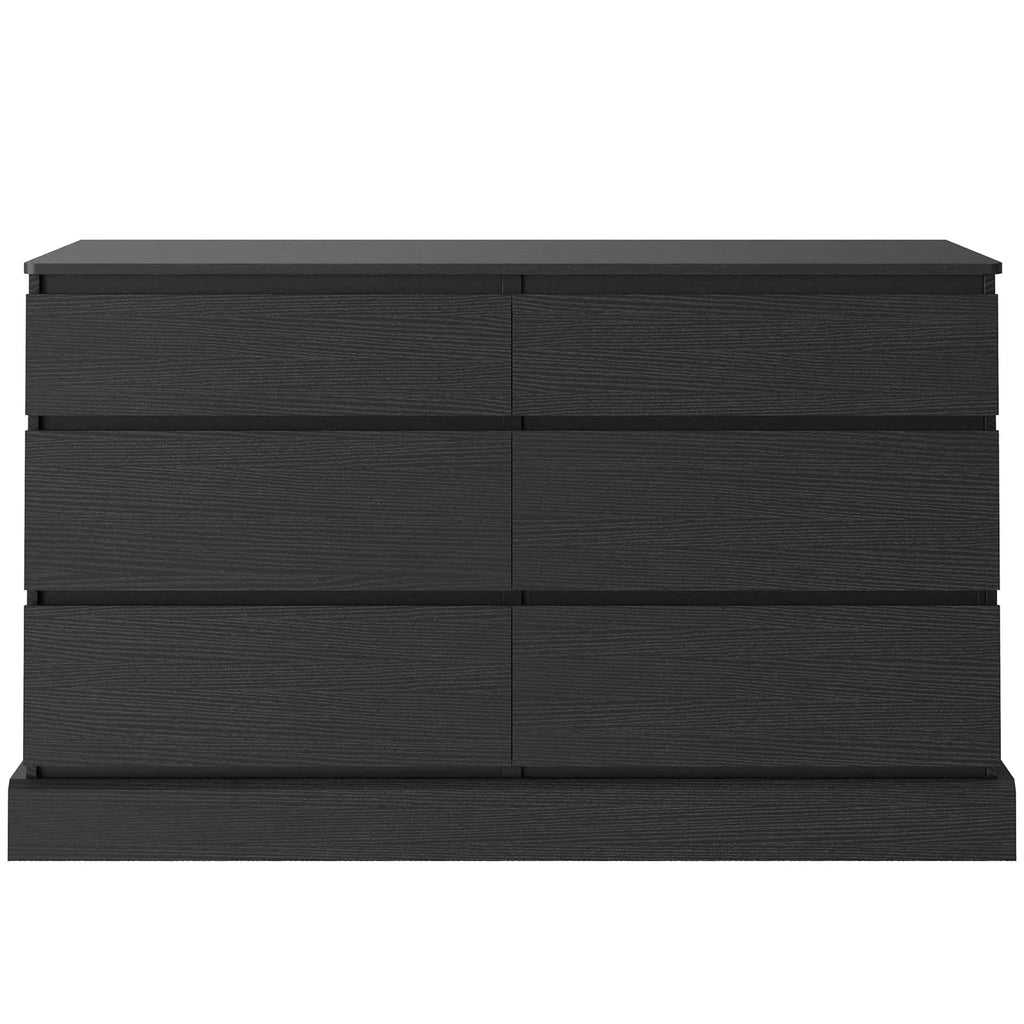 Black 6 Drawer Wooden Dresser G72278