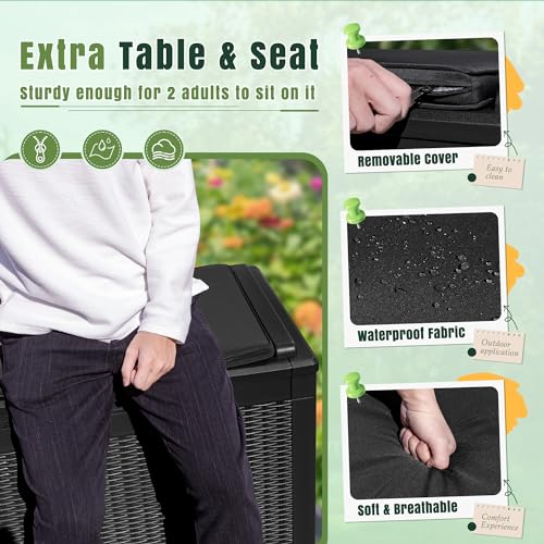 100 Gallon Resin Lockable Storage Box Black X112