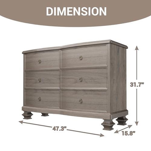 White 6 Drawer Wooden Dresser X315