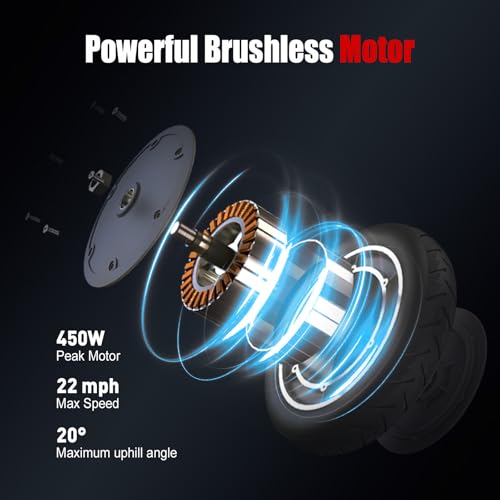 Electric Scooter with Seat and 3L Bag, 20 Miles Range, 450W Motor, 8.5" Pneumatic Tire Q50869