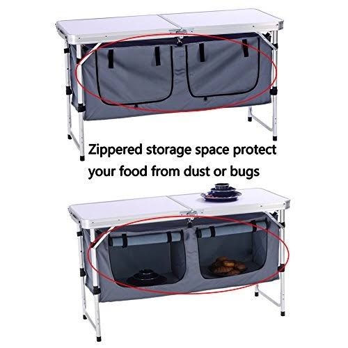 Camping Table with Adjustable Legs H82895
