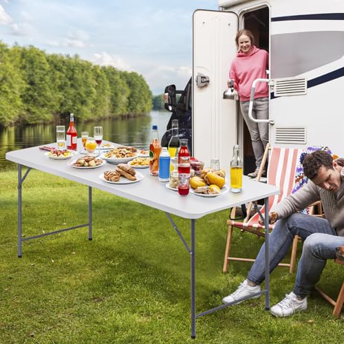 3 ft Adjustable Portable Plastic Folding Table U76134
