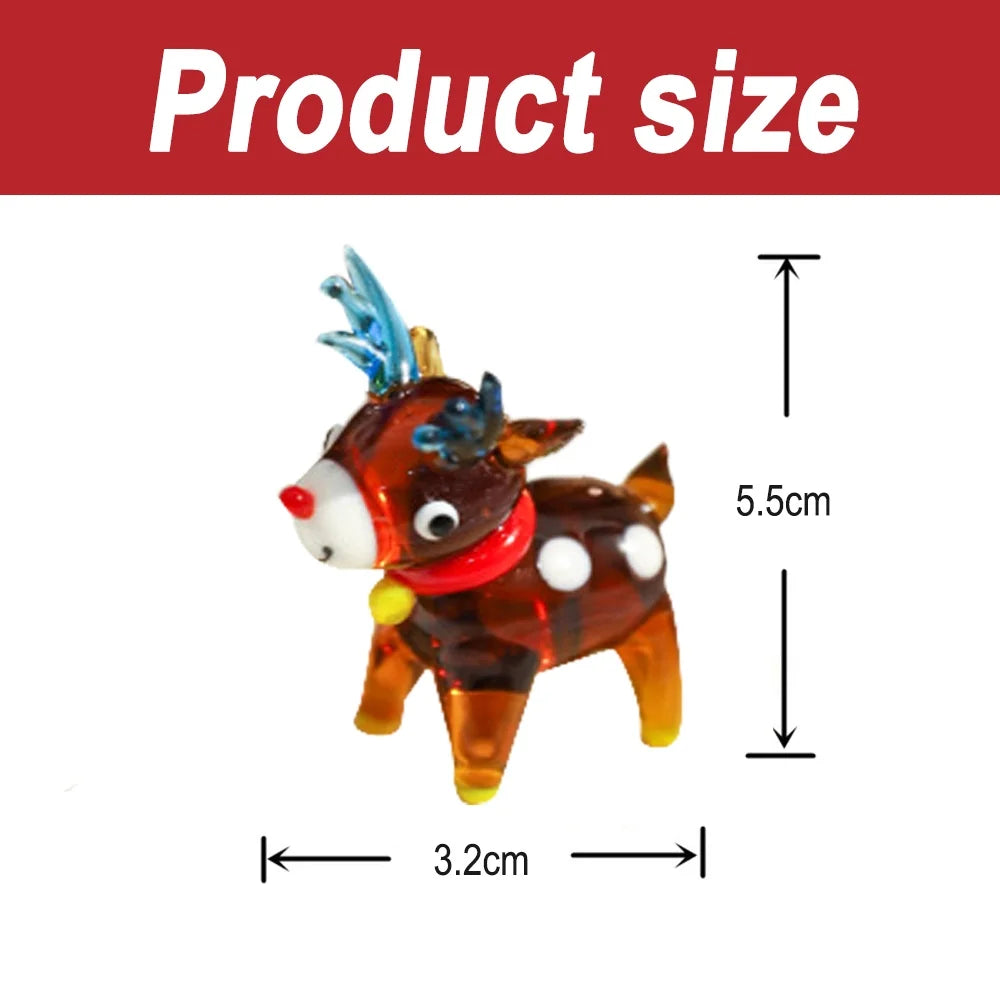 Handmade Glass Deer Figurine Ornaments P8834
