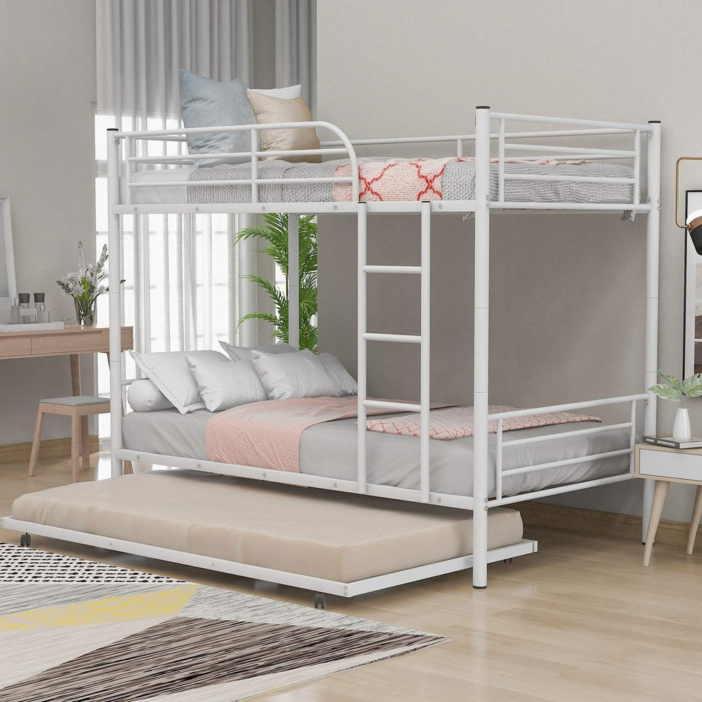 Metal Bunk Bed with Trundle, Black P262375